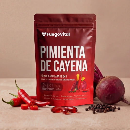 Cápsulas de Pimienta de Cayena para Piernas Ligeras y Circulación Activa — Fórmula Avanzada 12 en 1