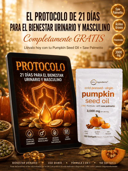 Cápsulas blandas de Aceite de Semilla de Calabaza con Saw Palmetto