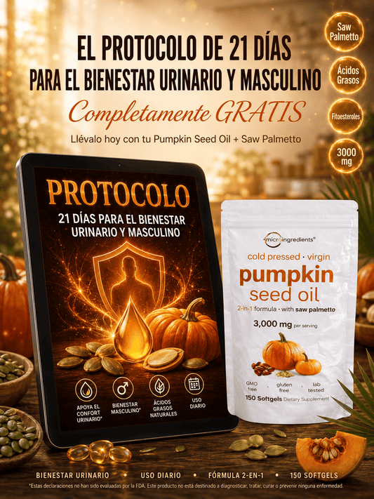Cápsulas blandas de Aceite de Semilla de Calabaza con Saw Palmetto