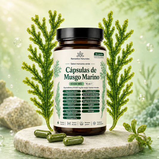 Cápsulas de Musgo Marino 6000 mg · 60 cápsulas · Natural Rems