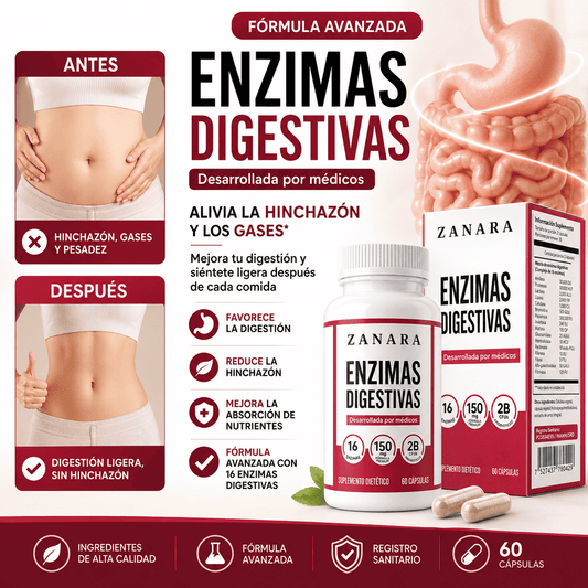 ENZIMAS DIGESTIVAS 16-EN-1 — LA SOLUCIÓN A TU INTESTINO HINCHADO