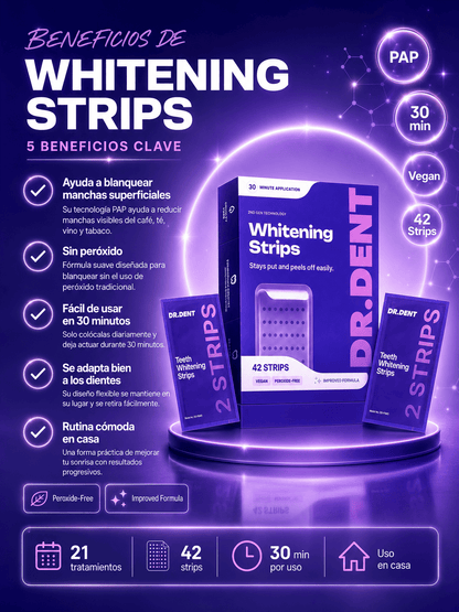 Dr. Dent™ – 42 Tiras Blanqueadoras Violetas
